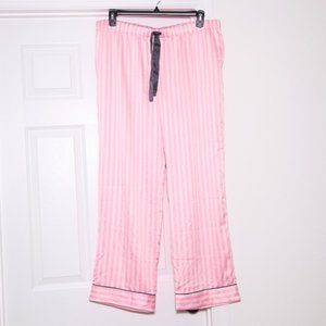 Victoria's Secret Classic Pink Striped Satin Pants Size XL